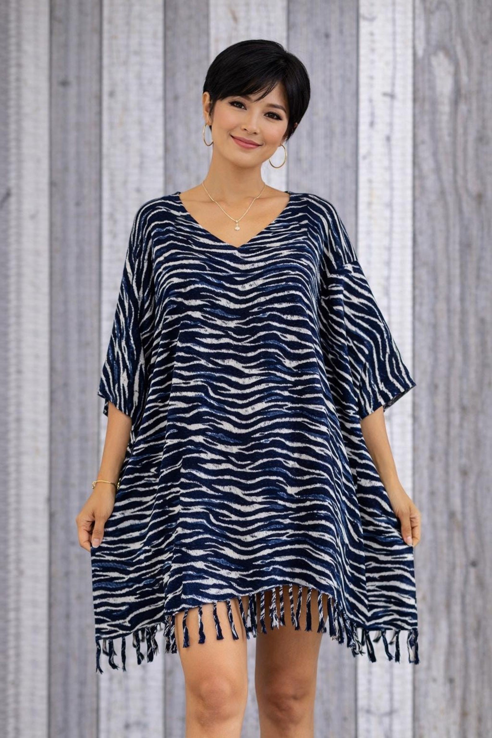 Sage Printed Cover-Up Dress - view 3