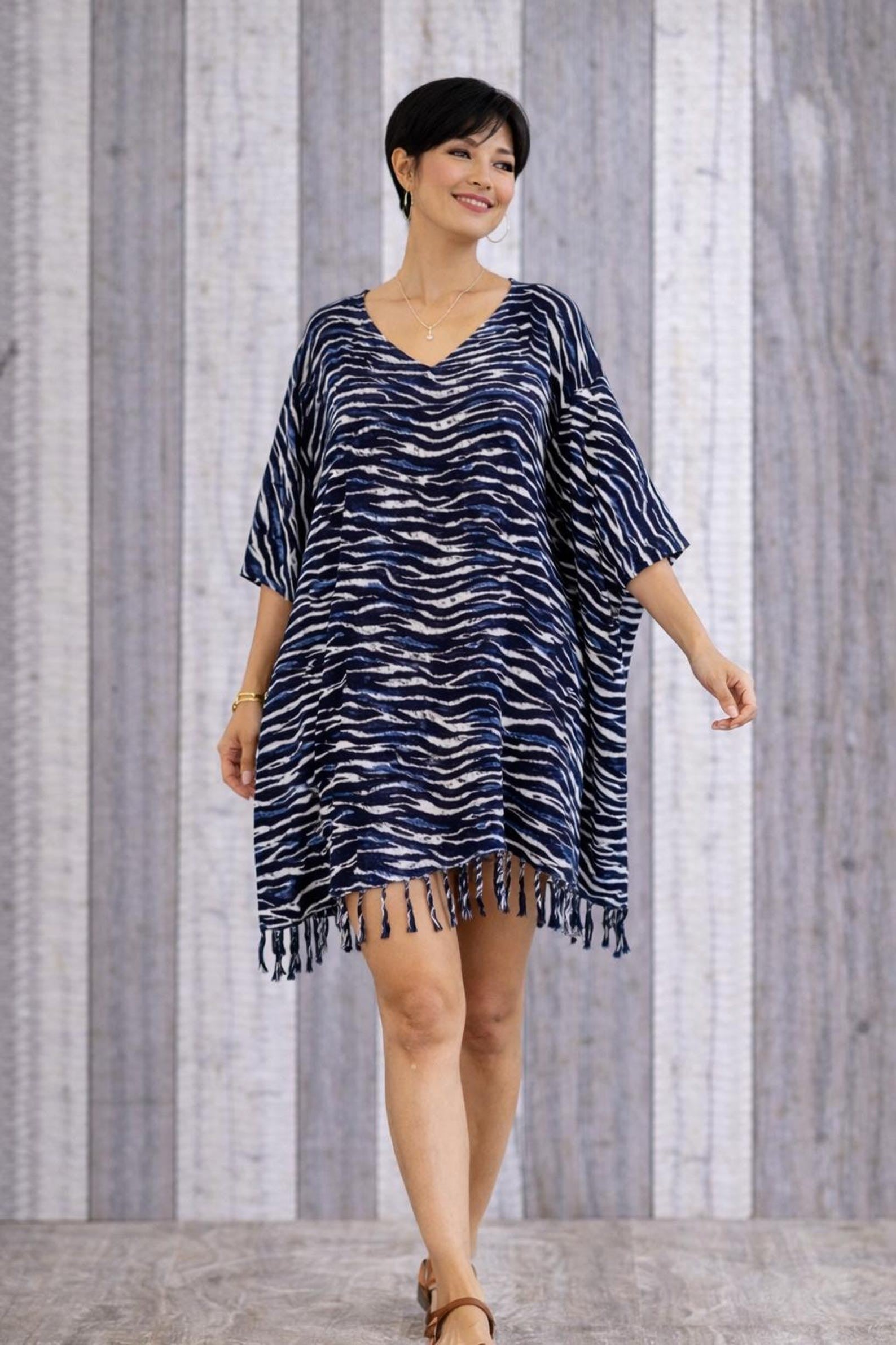 Sage Printed Cover-Up Dress - view 5